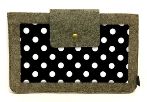 Slim Felt Sleeve Tablet Case Cover Bag w/ Pocket & Small Bag Case Size 13" x 8" - Picture 1 of 8