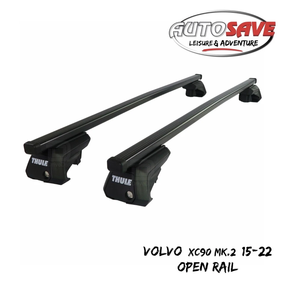 Juego de barras de techo Thule Steel SquareBar Evo para adaptarse a Volvo XC90 Mk.2 15-22 riel abierto Foto 1 de 1