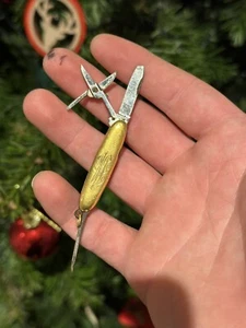 Couteau De Poche & Or 18k & Multifonctions & Monogramme  - Imagen 1 de 12