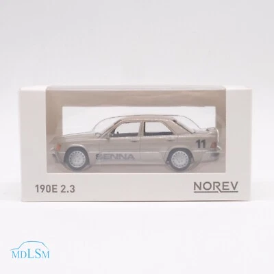 MODELLINO AUTO MERCEDES 190E 2.3 1984 SENNA BEIGE - NOREV - SCALA 1:43 - Immagine 1 di 4