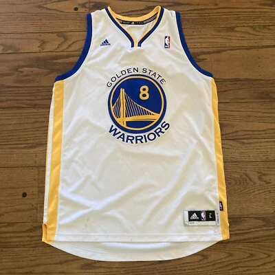 Rare Large Adidas NBA Golden State Warriors Monta Ellis Basketball Jersey White - Image 1 of 4