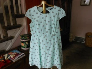 FOREVER 21 MINT GREEN DRESS, YELLOW CREAM FLOWERS, CAP SLEEVE, OPEN BACK, LARGE - Picture 1 of 11