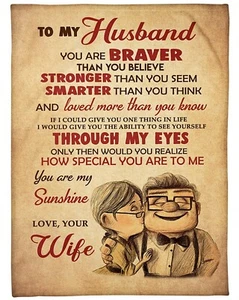My Husband You Are My Sunshine Fleece Blanket Valentine's Day Gift For Husband - Picture 1 of 2