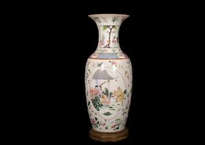 One Big Famille Rose Porcelain Vase, China 19. C. Qing Daoguang/Xianfeng - Picture 1 of 12