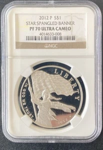 2012 P Star Spangled Banner Commerative Silver Dollar NGC PF 70 Ultra Cameo - Picture 1 of 3