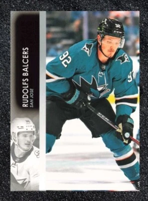 2021-22 Rudolfs Balcers San Jose Sharks MISSING FOIL LOGO ERROR UD Series 2 #393 - Image 1 of 2