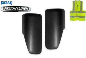 Black Door Mirror Covers Set Left & Right Side Freightliner Cascadia 2018+ - Picture 1 of 8
