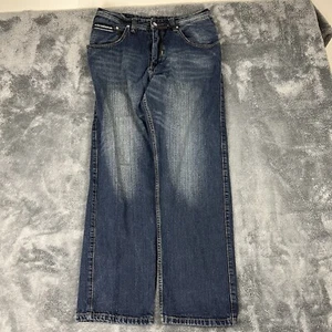 Rocawear Jeans Mens 34x32 Baggy Y2K Grunge Skater Loose Wide Pocket Logo - Picture 1 of 11