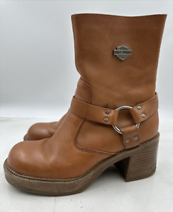 Harley Davidson Boots Women’s Size 7 Y2K Vintage Pavement Harness Platform Ankle