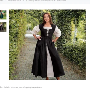 MUSEUM REPLICAS LIMITED Style 100126 COUNTRY MAID OVER DRESS ~ S/M ~ BLACK ~ NEW - Picture 1 of 5
