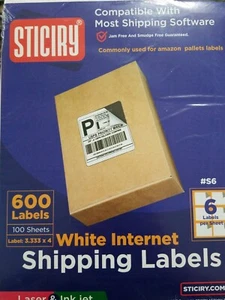 STICIRY White Internet Shipping Labels - Picture 1 of 1