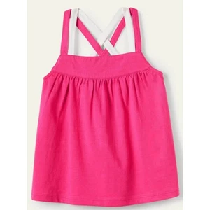 Mini Boden Girls Tutti Fruity Pink Multi Criss Cross Strap Tank Top 4-5 Years - Picture 1 of 5