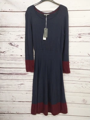 Vestido Laura Ashley - Mezcla de cachemir - Azul marino/Morello - Reino Unido 12 - Nuevo con etiquetas - PVP £80 Foto 1 de 4
