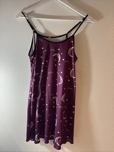 Purple Nighty Slip Tank Moon Medium Spaghetti Straps - Picture 1 of 7
