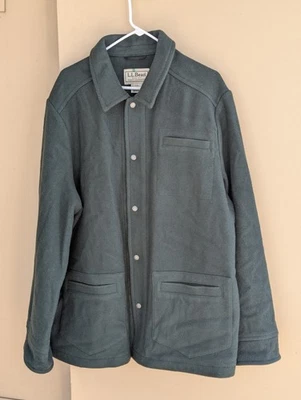 LL Bean 100% Bellandi Wool Men's Coat Size XXL Tall 2XLT Green - Image 1 of 4