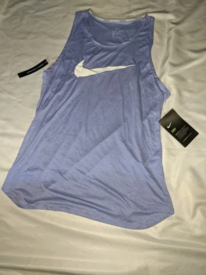 Camiseta sin mangas Nike Dry Running Dri Fit azul medio logotipo Swoosh ajuste estándar Nike Dry  Foto 1 de 4