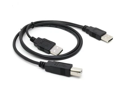 Dual USB 2.0 A Male to USB-B Male Y Cable for Printer Scanner HDD 0.8m - Image 1 of 4