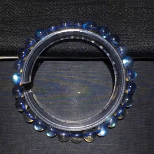 Pulsera de cuentas de piedras preciosas de luz arco iris de labradorita natural de 6,6 mm AAAA - Imagen 1 de 6