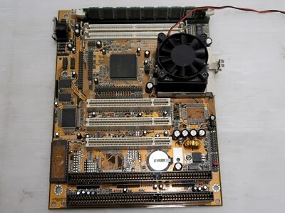 EAGLES E-AD586, Socket 7 + Pentium MMX 166MHz + SDRAM 32MB + VC 1MB, ALL WORKING - Image 1 of 4