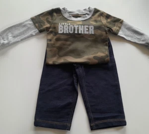 Carters Baby Boys Camouflage long sleeve shirt 2 Piece Size 9 Month Pants Set - Picture 1 of 11