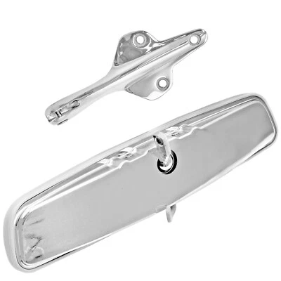 1964 1965 Chevelle El Camino Stainless Steel 8" Rear View Mirror&Chrome Bracket - Image 1 of 4