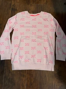 Cat & Jack Girls Fleece Sweatshirt Pink Cats Size L 10/12 NWOT - Picture 1 of 1