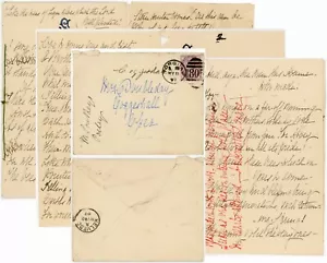 1896-97 MARY SOUTHEY POETRY 7 ITEMS + ENVELOPE TORQUAY - Picture 1 of 16