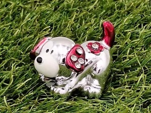 Hund rot silber mit Strass-Steinen - Dekofigur Hund, Welpen 5 cm 🐕 - Bild 1 von 4