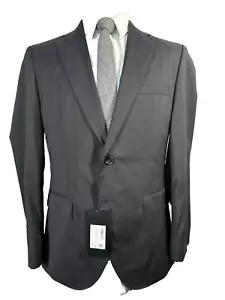 HUGO BOSS Mens Black Wool STRETCH SLIM FIT Suit Sport Coat Blazer Jacket 36S - Picture 1 of 12