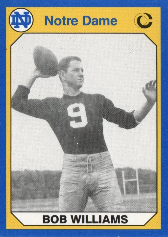 EX- 1990 Collegiate Collection 131 Bob Williams   Fighting Irish Card - Image 1 of 1