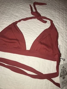 becca NWT swim bikini top rust color swimwear size medium Bathing Suit New - Picture 1 of 4
