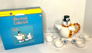2001 Department 56 Storybook Village - FROSTY THE SNOWMAN TEA SET TEAPOT IN BOX! - Picture 1 of 21