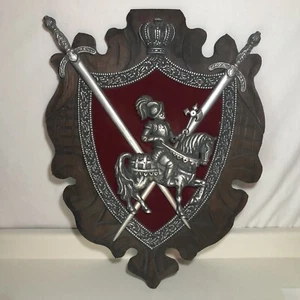 Vintage Coat of Arms Medieval Crest Wall Plaque Swords Knight Shield Mexico - Picture 1 of 24