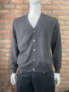 Joseph & Lyman Men’s 100% Cashmere Gray Button-Up Cardigan Sweater M Medium - Picture 1 of 18