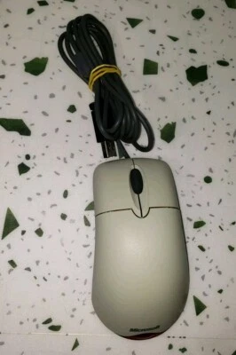 Microsoft Wheel Mouse Optical USB And PS/2 Compatible White Wired Mouse  - Image 1 of 3