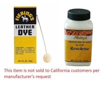 Fiebing's Leather Dye Black 4 oz + Fiebing's Acrylic Resolene Neutral - 4 oz - Image 1 of 4