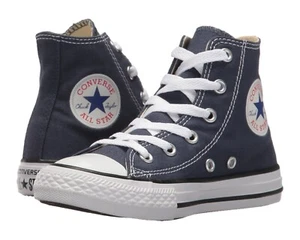 NEW KIDS CONVERSE NAVY WHITE HIGH-TOP Chuck Taylor All Star 3J233 CANVAS UPPER - Picture 1 of 7