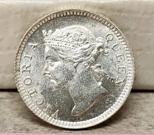 1901 Hong Kong Victoria 5 Cents - BU - Highly Lustrous - Picture 1 of 3