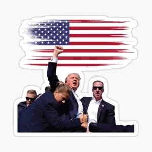 DONALD TRUMP 7/13 Attempted Assassination trump fist up American sticker - Picture 1 of 1