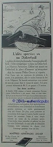 PUBLICITE DIDIERFUSIL FUSIL MAITRES ARMURIERS DIDIER CANON DREVET DE 1920 AD PUB - Picture 1 of 1