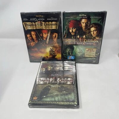 Pirates Of The Caribbean - Black Pearl & Dead Man's Chest & Worlds (3 DVD) New — 第 1/4 张图片