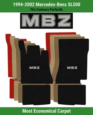 Alfombrillas delanteras y traseras Lloyd Velourtex para Mercedes-Benz SL500 '94-02 con apliques MBZ Foto 1 de 4