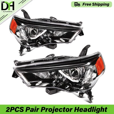 Black Amber 2pcs/Pair Projector Headlight Headlamp For 2014-2020 Toyota 4Runner - Image 1 of 4