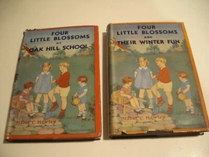LOT 2 Vintage 1920 Four Little Blossoms Winter Fun/Oak Hill School Hardcover +DJ - Picture 1 of 24
