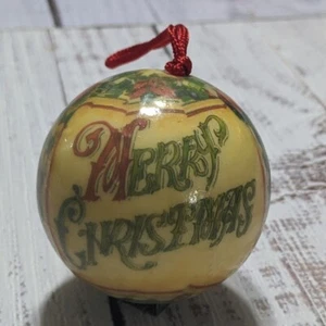 Palline addobbo Buon Natale in cartapesta vintage - Foto 1 di 8
