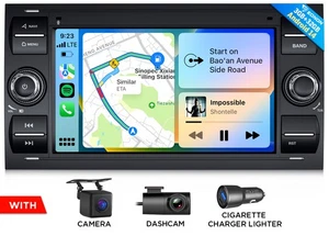 DVR+CAM+ Android 14 3+32GB 7" IPS Autoradio Navi CarPlay Für Ford Galaxy Transit - Bild 1 von 20