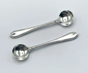 PAIR SILVER MUSTARD SPOONS SHEFFIELD 1903 MAPPIN & WEBB - Picture 1 of 3