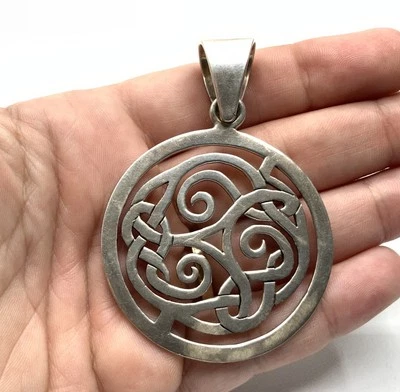Colgante Gota Grande Nudo Celta Nudo Grande Plata Esterlina Silpada #S1230 ~ 23,2 g Foto 1 de 4