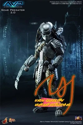 IN STOCK Hot Toys MMS 190 Alien vs. Predator Predators 2 AVP Scar Predator 2.0 - Image 1 of 4