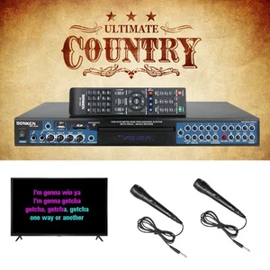 Sonken MP4000 Pro Karaoke Machine + 225 Country Karaoke Songs + 2 Wired Micro... - Picture 1 of 10